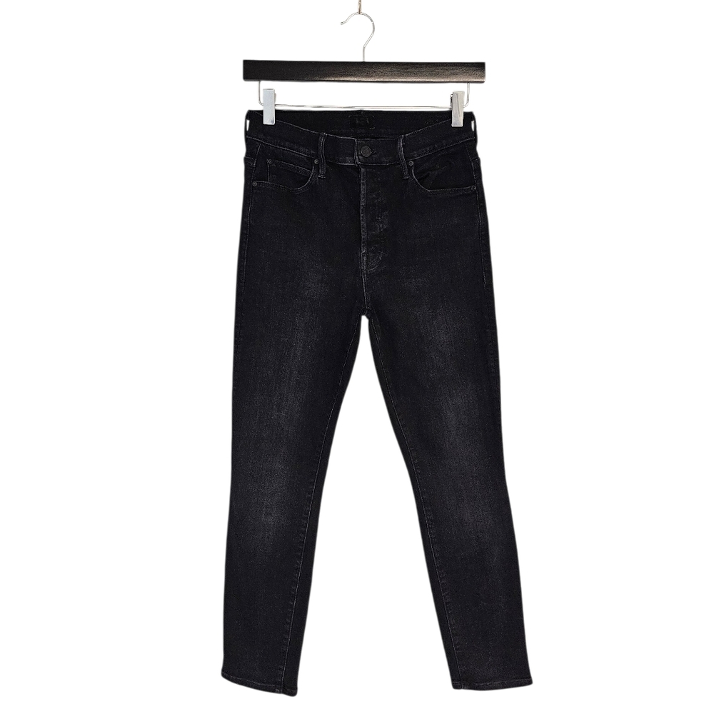 MOTHER The‎ Stunner Crop High Rise Skinny Ankle Black Jeans 26 Preowned